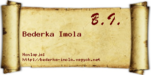 Bederka Imola névjegykártya